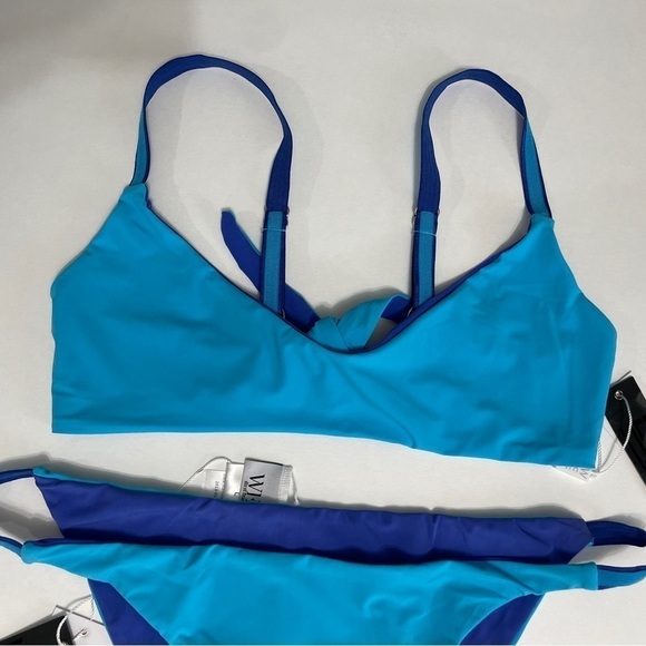 WET Bikini Two-Tone Reversible Blue Two-Piece Swim Suit Large - Picture 7 of 11
